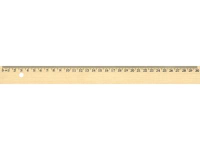 Liniaal 30cm hout met metaalinleg