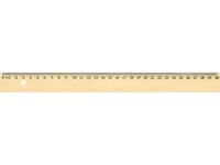 Liniaal 30cm hout met metaalinleg