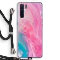 Roze explosie: Oppo A91 Transparant Hoesje met koord