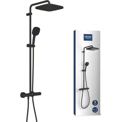 Douchezuil met thermostatische mengkraan - Waterbesparend - GROHE Vitalio Comfort 250 - Mat Zwart - 266962431
