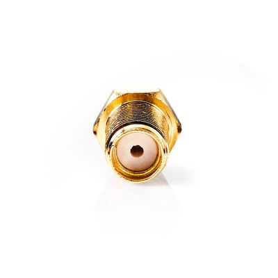 Nedis SMA-Connector | Recht | Female | Verguld | 50 Ohm | Krimp | Diameter kabelinvoer: 2.55 mm | Metaal | Goud | 2 Stuks | Doos - CSGB02901GD