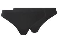 esmara Set van 2 dames strings (Zwart, XL (48/50))