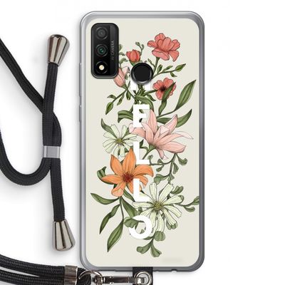 Hello bloemen: Huawei P Smart (2020) Transparant Hoesje met koord
