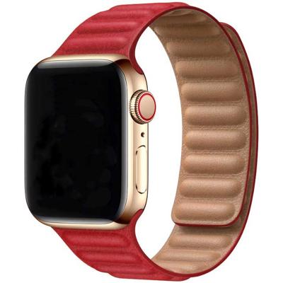 Apple Watch Leren Solo Band - Rood - 38, 40, 41 & 42mm Apple Watch Leren Solo Band - Rood - 38, 40, 41 & 42mm