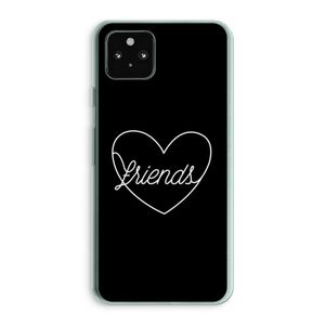 Friends heart black: Google Pixel 5a 5G Transparant Hoesje