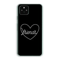 Friends heart black: Google Pixel 5a 5G Transparant Hoesje