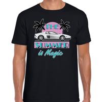 Toppers verkleed T-shirt heren - The summer is Magic - zwart - Miami auto - Tropische feestkleding