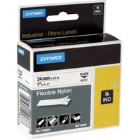 Dymo Rhino Band IND. Nylon 24 mm x 3.5 m zwart op wit