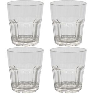 Set van 4x stuks onbreekbare kunststof camping shotglazen/borrelglazen 35 ml