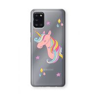 Roze eenhoorn: Samsung Galaxy A31 Transparant Hoesje