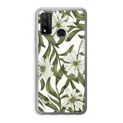 Wit bloemenpatroon: Huawei P Smart (2020) Transparant Hoesje