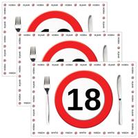 Placemat 18 jaar - 30x stuks - 42 x 30 cm - 90g - papier - verjaardag - jubileum