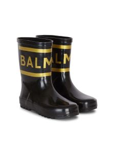 Balmain Kids bottes de pluie à logo imprimé - Noir