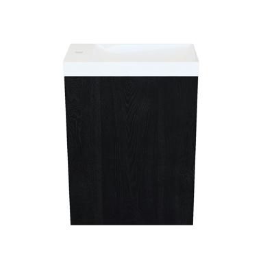 Fonteinkast Black Oak Arcqua Luna 40x55x28 cm Incl. Fontein Glans Wit Zonder Overloop Arcqua