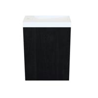 Fonteinkast Black Oak Arcqua Luna 40x55x28 cm Incl. Fontein Glans Wit Zonder Overloop Arcqua Fonteinkast Black Oak Arcqua Luna 40x55x28 cm Incl. Fontein Glans Wit Zonder Overloop Arcqua