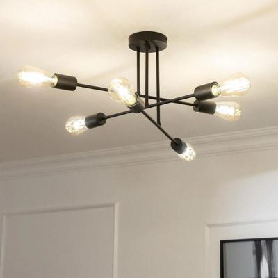 Plafondlamp zwart modern &apos;Fabian&apos; modern zwart E27 fitting 64cm