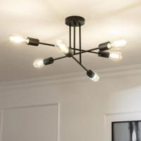 Plafondlamp zwart modern &apos;Fabian&apos; modern zwart E27 fitting 64cm