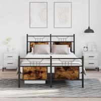 Bedframe zonder matras hout gerookt eikenkleurig 120x190 cm