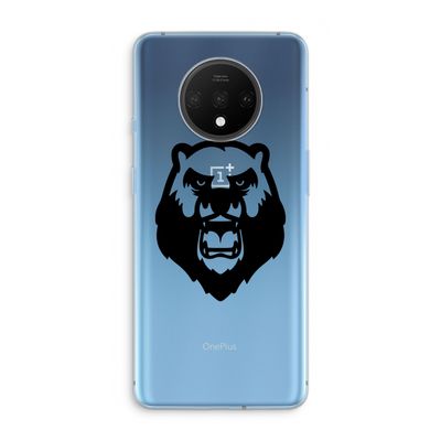 Angry Bear (black): OnePlus 7T Transparant Hoesje