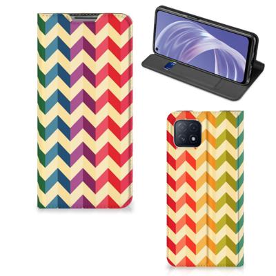 OPPO A73 5G | Hoesje met Magneet | Zigzag Multi Color OPPO A73 5G | Hoesje met Magneet | Zigzag Multi Color