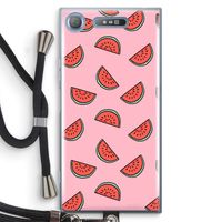 Watermeloen: Sony Xperia XZ1 Transparant Hoesje met koord