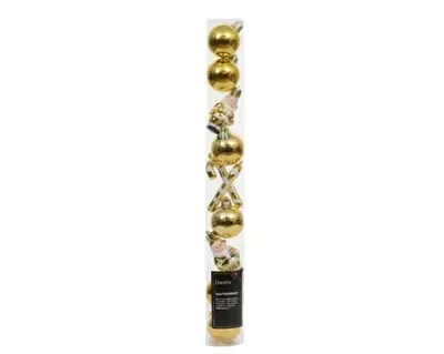 Decoris kerstbalmix plastic d4cm 10st goud