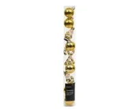 Decoris kerstbalmix plastic d4cm 10st goud