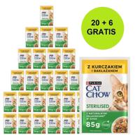 PURINA Cat Chow Sterilised with chicken and eggplant in sauce - nat kattenvoer - 26x85g (20 + 6 GRATIS)