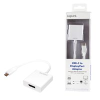 LogiLink UA0246A USB / DisplayPort Adapter [1x USB 3.2 Gen 2 stekker C (USB 3.1) - 1x DisplayPort bus] Wit 14.00 cm - thumbnail