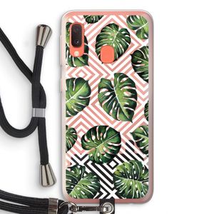 Geometrische jungle: Samsung Galaxy A20e Transparant Hoesje met koord