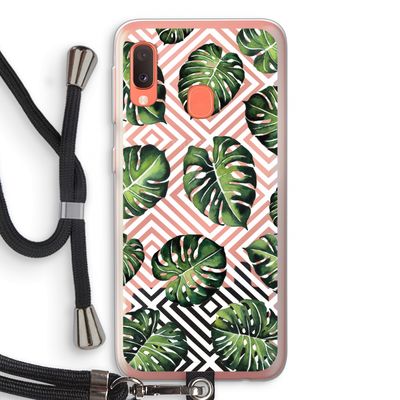 Geometrische jungle: Samsung Galaxy A20e Transparant Hoesje met koord