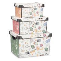 Set van opstapelbare opbergboxen Memories 3 Onderdelen Plastic