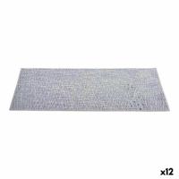 Placemat 45 x 0,01 x 30 cm Zilverkleurig Plastic (12 Stuks) - thumbnail