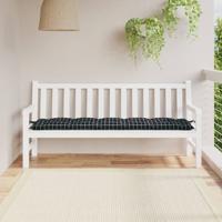 VidaXL Tuinbankkussen 180x50x7 cm oxford stof ruitpatroon zwart