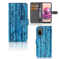 Xiaomi Redmi Note 10S | 10 4G | Poco M5s Book Style Case Wood Blue - thumbnail