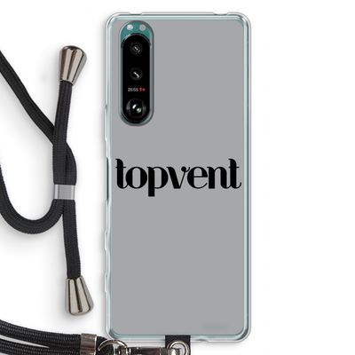 Topvent Grijs Zwart: Sony Xperia 5 III Transparant Hoesje met koord