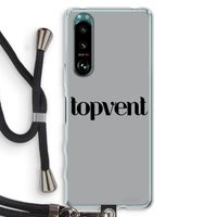 Topvent Grijs Zwart: Sony Xperia 5 III Transparant Hoesje met koord