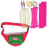 Foute 80s/90s party verkleed set compleet - dames - neon - jaren 80/90 verkleed accessoires