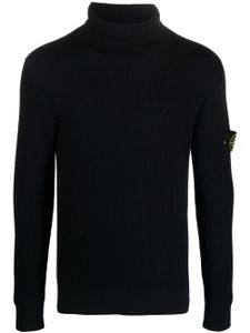 Stone Island Compass-patch roll-neck jumper - Bleu