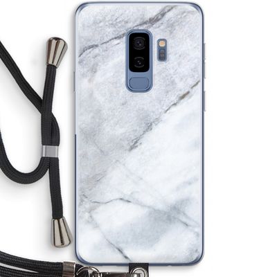 Witte marmer: Samsung Galaxy S9 Plus Transparant Hoesje met koord