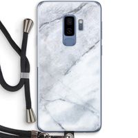 Witte marmer: Samsung Galaxy S9 Plus Transparant Hoesje met koord