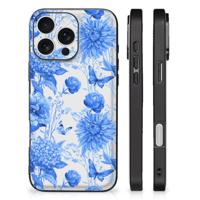 Bloemen Hoesje voor iPhone 16 Pro Flowers Blue