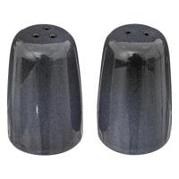 Peper en zout stel Blue stone - keramiek - donkerblauw - 4 x 8 cm