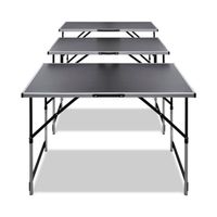 The Living Store Behangtafelset - 3 hoogteverstelbare tafels - Multifunctioneel - 100 x 60 cm - Zwart MDF - Sterke