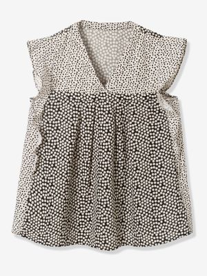 Zwangerschapsblouse met stippen witte stippenprint