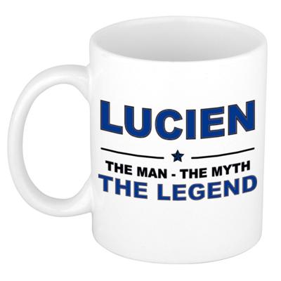 Lucien cadeau mok - man myth legend - naam koffiemok - 300 ml - collega - vaderdag