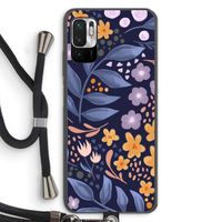 Flowers with blue leaves: Xiaomi Redmi Note 10 5G Transparant Hoesje met koord