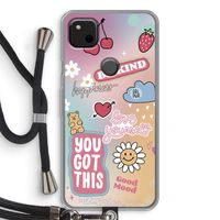 Positivity: Pixel 4a Transparant Hoesje met koord