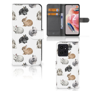 Telefoonhoesje met Pasjes voor Xiaomi Redmi Note 12 4G Konijntjes