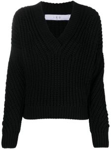 IRO pull en maille épaisse à col v - Noir